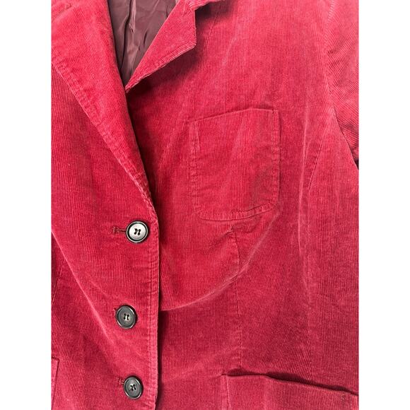 Talbots Blazer Burgundy Corduroy Office Work Career Business Size 14 Petite - Picture 5 of 13